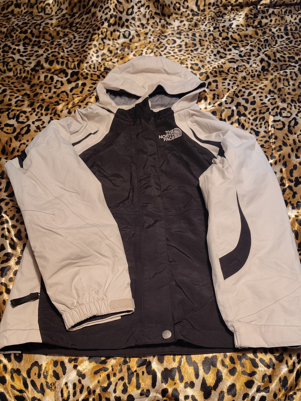 The North Face Two-Tone Black and Light Gray Hooded Jacket